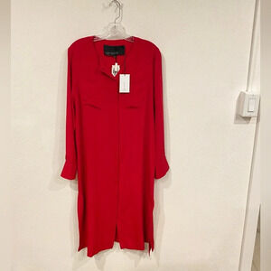 NWT Yigal Azrouel Silk Midi Shirtdress Size 6